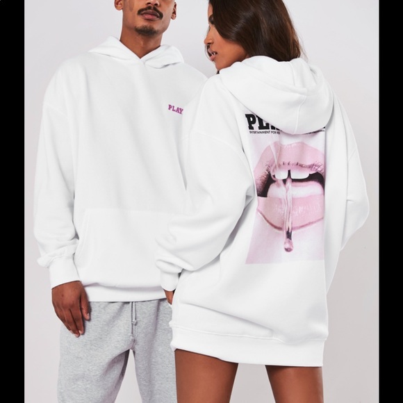 White Playboy Hoodie Missguided Germany 